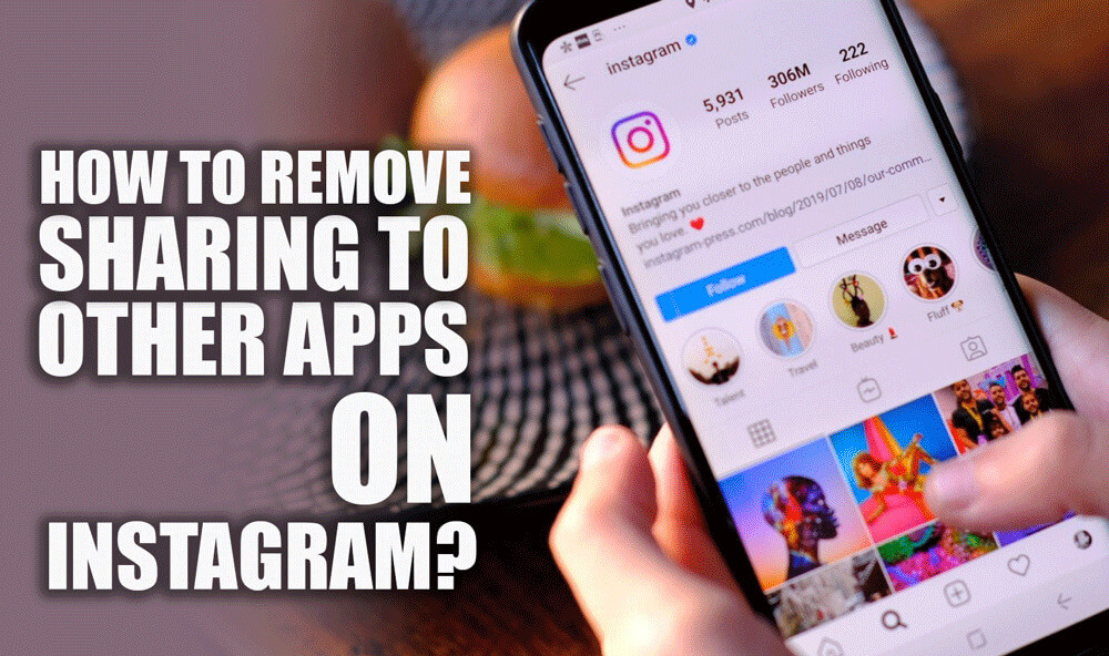 how to remove sharing to other apps on Instagram